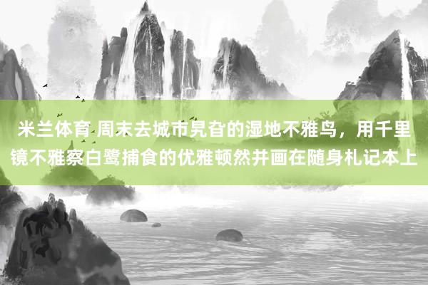 米兰体育 周末去城市旯旮的湿地不雅鸟，用千里镜不雅察白鹭捕食的优雅顿然并画在随身札记本上