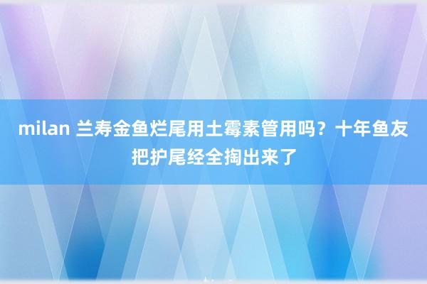 milan 兰寿金鱼烂尾用土霉素管用吗？十年鱼友把护尾经全掏出来了