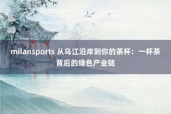 milansports 从乌江沿岸到你的茶杯：一杯茶背后的绿色产业链