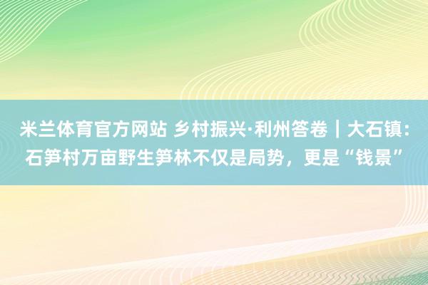 米兰体育官方网站 乡村振兴·利州答卷｜大石镇：石笋村万亩野生笋林不仅是局势，更是“钱景”